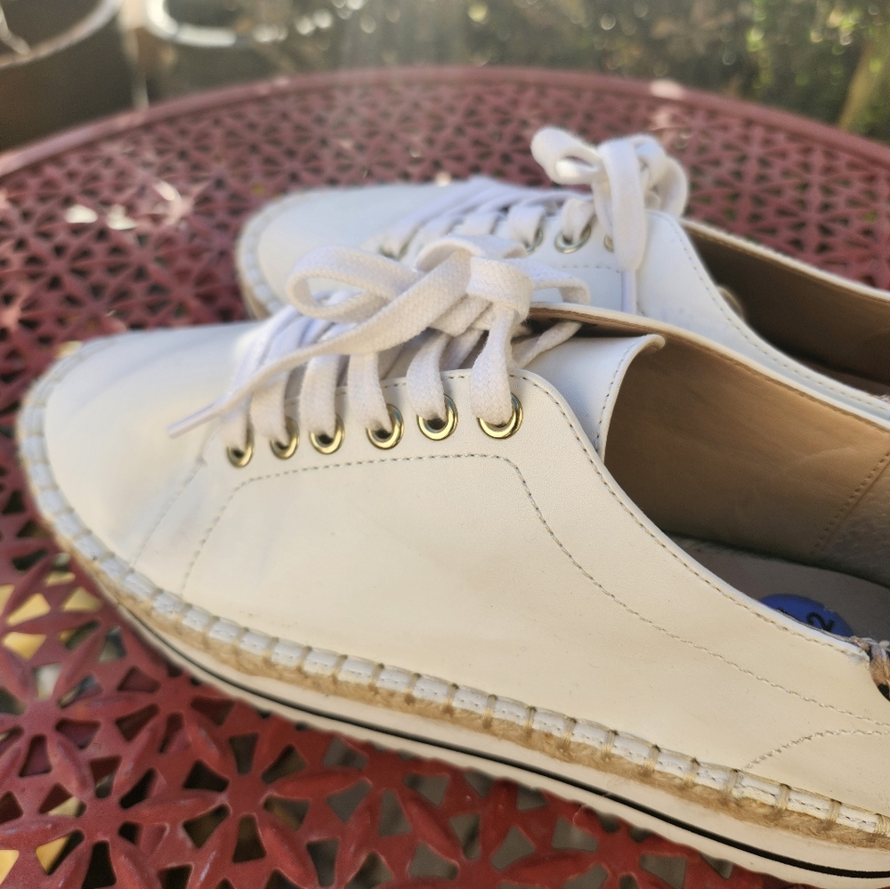 Jennifer Lopez sneaker shoe size 8.5 White & animal print - Picture 15 of 16